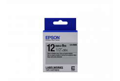 Epson LabelWorks LK-4SBM C53S654019 12mm x 9m, testo nera / nastro argento, fluorescente, nastro originale