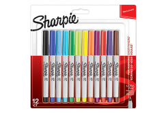 Sharpie 2065408, marcatore Ultra Fine, mix di colori, 12pz, 0.5mm, permanente