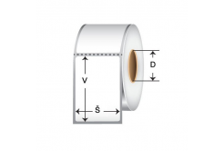 Autoadesive PP (polipropilene) etichette, 69x48mm, 1500pz per TTR, giallo, rotolo