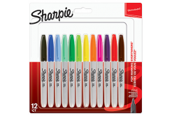 Sharpie 2065404, marcatore Fine, mix di colori, 12pz, 0.9mm, permanente, blistr