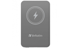 Verbatim, power banka s bezdrátovým nabíjením, 5V, nabíjení telefonu, 32244, 5 000mAh, magnetické připevnění, šedá