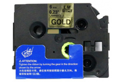 Nastro compatibile con Brother TZ-811 / TZe-811, 6mm x 8m, testo nera / sfondo d'oro