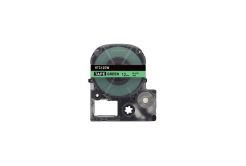 Epson HTC12GW, 12mm x 8m, testo nera / sfondo verde, nastro compatibile