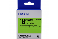 Epson LabelWorks LK-5GBF C53S655005 18mm x 9m, testo nera / nastro verde, fluorescente, nastro originale