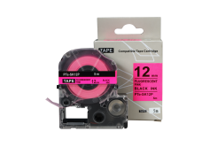 Epson SK12P, 12mm x 5m, testo nera / fluorescente sfondo rosa, nastro compatibile