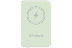 Verbatim, power banka s bezdrátovým nabíjením, 5V, nabíjení telefonu, 32241, 5 000mAh, magnetické připevnění, zelená
