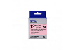 Epson LabelWorks LK-4PBK C53S654031 12mm x 5m, testo nera / nastro rosa, nastro tessile, nastro originale