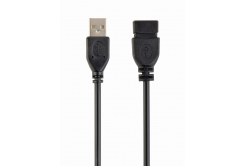 Kabel GEMBIRD CCP-USB2-AMAF-0.15M USB A-A 15cm 2.0 prodlužovací HQ Black, zlacené kontakty