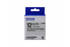 Epson LabelWorks LK-4SBE C53S654017 12mm x 9m, testo nera / nastro argento opaco, opaco, nastro originale