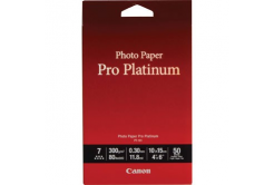 Canon Photo Paper Pro Platinum PT-101, carta fotografica, lucido, bianco, 10x15cm, 4x6", 300 g/m2, 50 pz 2768B014, getto d'inchiostro