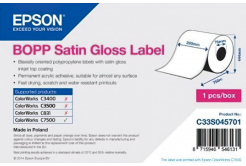 Epson C33S045701 BOPP Satin Gloss, per ColorWorks, 220mmx750m, polypropylen, bianco etichette autoadesive